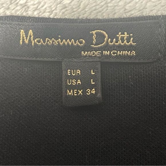 MASSIMO Dutti black sweatshirt with lace detail at shoulders size large GUC - Picture 4 of 6